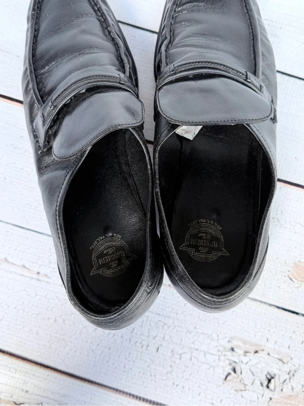 Florsheim Men’s Penny Loafers Black Leather Slip On Dress Shoes Size 8.5